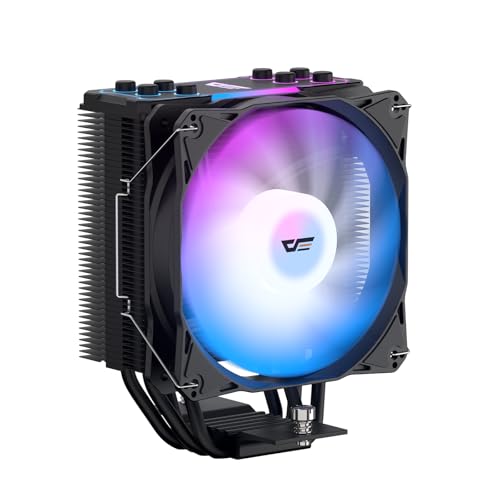 darkFlash Z4Pro Mist Refroidisseur de processeur à tour unique de 120 mm, TDP 200 W, caloducs 4 × Ø 6 mm, tout noir, ventilateurs ARGB PWM, refroidisseur d'air pour processeur compatible avec Intel