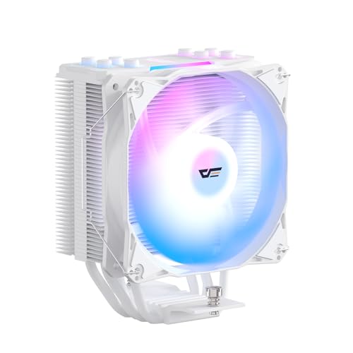 darkFlash Z4Pro Mist Refroidisseur de processeur à tour unique 120 mm, TDP 200 W, caloducs 4 × Ø 6 mm, ventilateurs PC ARGB PWM, refroidisseur d'air pour processeur compatible avec Intel