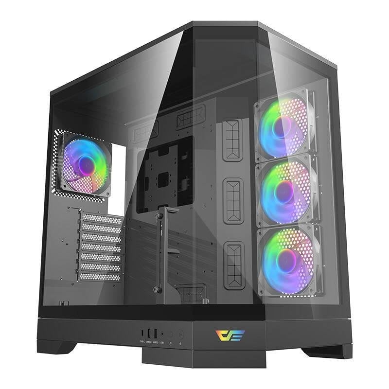 darkflash Boîtier PC Darkflash DQX90 Black ATX Big Tower Verre Trempé