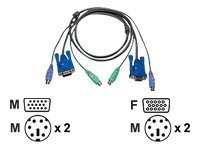 Aten 2L-5003P C - cable clavier video souris (KVM) - 3 m
