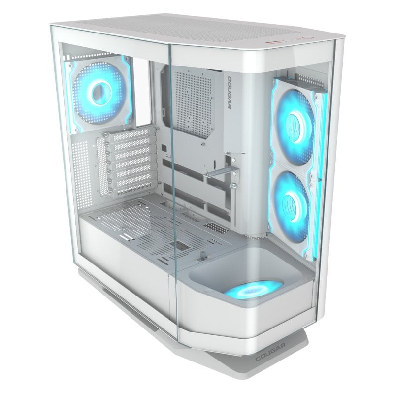 Cougar Tour d'ordinateur Cougar FV270 RGB incurvée en verre trempé, panneau ATX EATX 420 mm, GPU USB-C, White