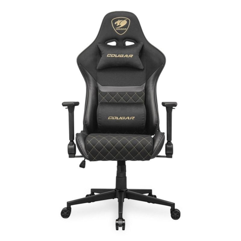 Cougar Silla Gaming COUGAR Armor One V2 Gold F, Black, 120kg, Asiento Acolchado