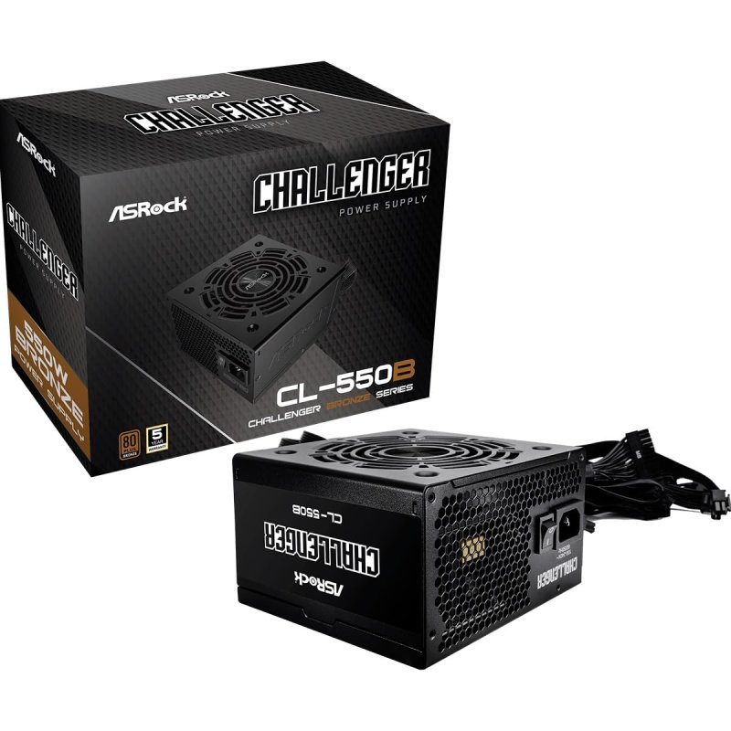 ASRock Alimentation modulaire Asrock 550 W 80 PLUS Bronze CL-550B avec protection contre les surtensions