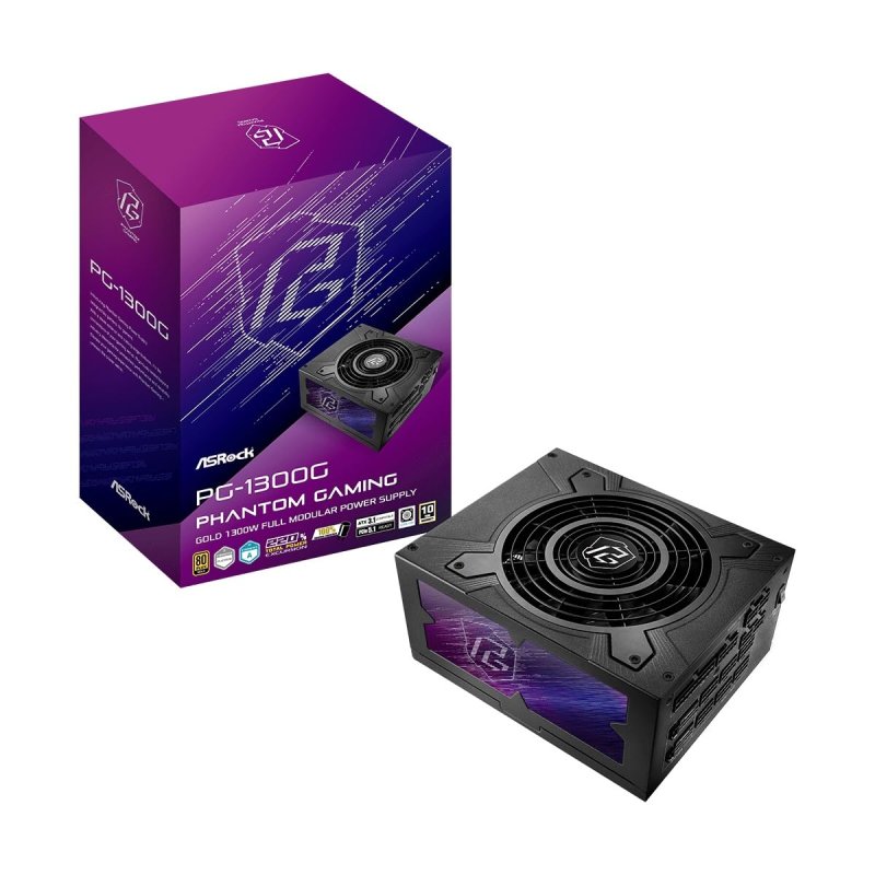 ASRock Bloc d'alimentation modulaire haute puissance ATX Phantom Gaming 1300 W Asrock, Black