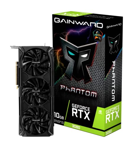Gainward Europe 4710562242881 Carte Graphique Nvidia GeForce RTX 3080 Phantom 10Go, Black