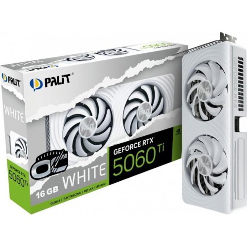 Palit Carte Graphique Palit GeForce RTX 5060 Ti White OC 16GB GDDR7 Reflex 2 RTX AI DLSS4