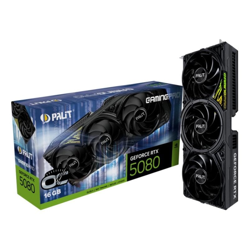 Palit GeForce RTX 5080 GamingPro OC V1 (16 Go GDDR7 PCI Express 5.0 2700 MHz 30000 MHz)