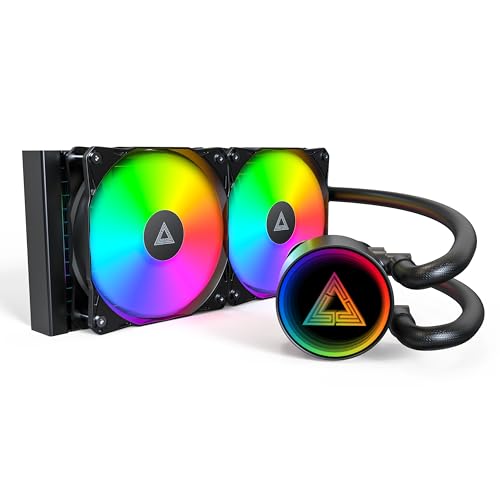MONTECH Lightflow ARGB 240 Black – Refroidisseur de processeur liquide AIO ultra silencieux, pompe 3100 tr min, triple ventilateurs silencieux, radiateur haute efficacité pour une dissipation de la