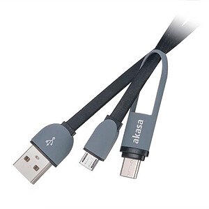 Akasa Cable 2 en 1 USB Type C et Micro USB B vers USB 2 0 Type A
