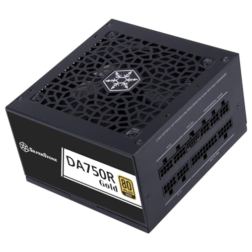 SilverStone Technology DA750R Gold, Bloc d’Alimentation ATX entièrement modulaire ATX 3,0 et PCIe 5,0 750W 80 Plus Gold, SST-DA750R-GMA
