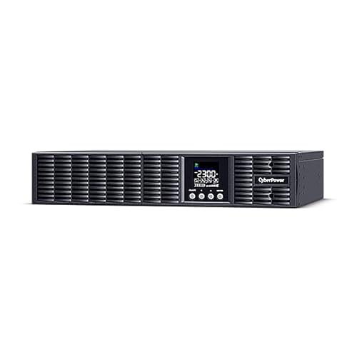 CyberPower OLS1500ERT2UA-N Onduleur Onduleur en Ligne 1500 VA 1350 W, avec Carte réseau, Tour Rack 2U Noir, Onde sinusoïdale Pure, Mode ECO 95 d'efficacité, LCD Couleur, USB HID, 8 x IEC C13, kit