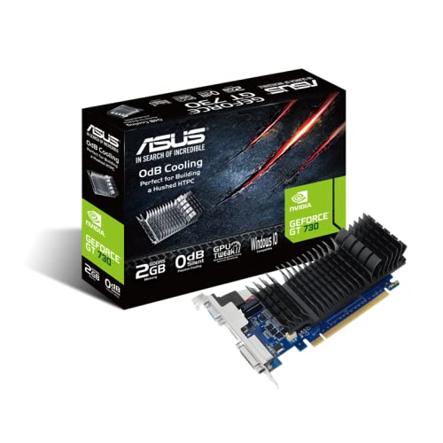 ASUS GT730-SL-2GD5-BRK GeForce GT 730 Carte graphique GDDR5 à profil bas pour HTPC silencieux avec supports de port E S 2 Go