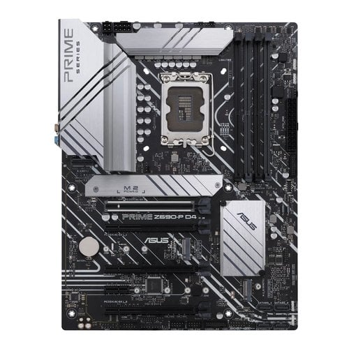 ASUS PRIME Z690 P D4 CSM a�� Carte mere Intel Z690 LGA 1700 ATX PCIe 5 0 3 x M 2 14 1 phases da��alimentation DrMOS DDR4 HDMI DisplayPort 25 Gb Ethernet USB 3 2 Gen Thunderbolt 4 Aura Sync RGB
