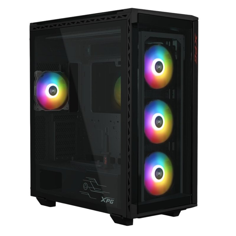 xpg Boîtier tour XPG BATTLECRUISER II ST ATX EATX en verre trempé Black avec éclairage RVB