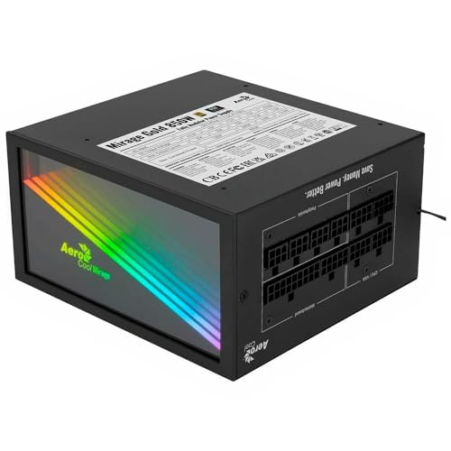 AeroCool MIRAGEGOLD 850W RGB 80 Plus Gold Alimentation Modulaire pour PC, Condensateurs Japonais Noir