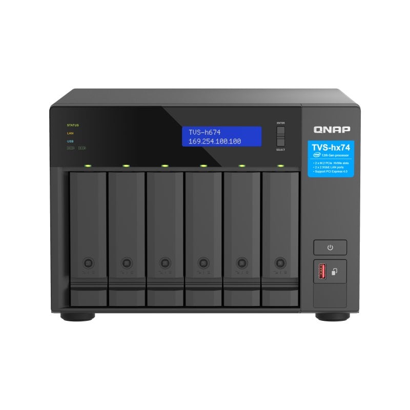 QNAP QNAP TVS-H674 NAS Tower Intel® Core™ i5 i5-12400 32 Go DDR4 0 To QuTS hero Black
