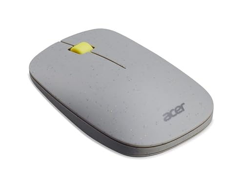 Acer Vero Mouse, Souris sans Fil, sans Fil 2.4 GHz Jusqu’à 10 Mètres, Jusqu’à 4200 DPI, Souris Ergonomique, Fabriquée avec 30 De Plastique Recyclé, Molette Silencieuse, Gris