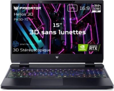 acer Portable Predator Helios3D SpatialLabs PH3D15-71-93F4 Intel Core i9-13900HX 32GBDDR5 1ToSSD NVIDIA GeForce RTX4080 15.6'' 4K IPS 60Hz (Brillante) Win11H