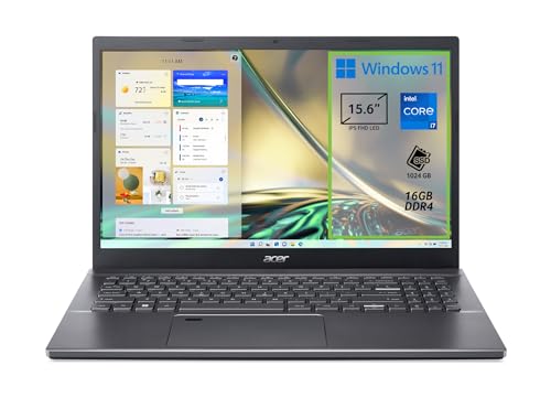 Acer Aspire 5 A515-57-701Q PC Portable, Ordinateur Portable, processeur Intel Core i7-12650H, RAM 16 Go DDR4, 1024 Go PCIe NVMe SSD, écran 15,6 IPS FHD LED LCD, Carte Graphique Intel UHD, Windows 11