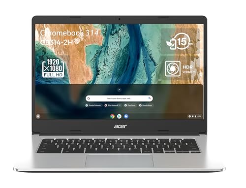 Acer Chromebook 314 CB314-2H-K7AR, Ordinateur Portable 14'' HD (MediaTek MT8183, RAM 8Go, 64Go eMMC, Arm Mali-G72 MP3, Chrome OS), Laptop Gris, Clavier AZERTY (Français)