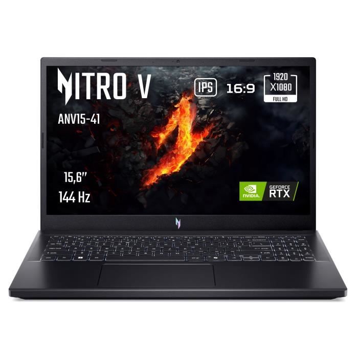 PC Portable Gamer ACER Nitro V 15 ANV15 41 R85W Sans Windows 156 FHD IPS 144Hz RTX 4050  Ryzen 5 7535HS  RAM 16Go  512Go SSD
