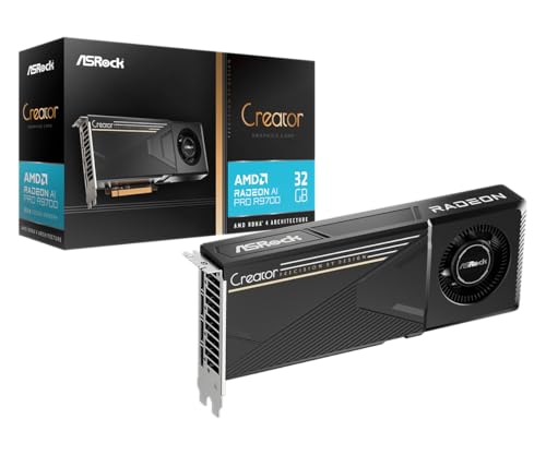 ASROCK AMD Radeon AI Pro R9700 32GB Grafikkarte - 32GB GDDR6, 4X DP (90-GA5XZZ-00UANF)