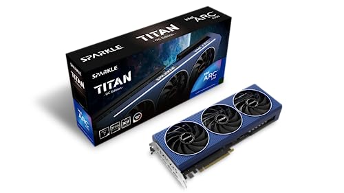 Sparkle Intel Arc A750 Titan OC Edition, 8 Go GDDR6, ThermalSync, Refroidissement déchiré, Ventilateur axial, Plaque arrière en métal, SA750T-8GOC