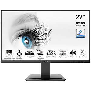 Ecran MSI Pro 23.6 IPS Full HD MP242C incurvée / 75 Hz