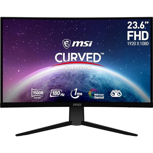 MSI G2422C écran Gaming incurvé Full HD de 23,6 - Dalle VA 1500R 1920 x 1080, 180 Hz 1 ms, Adaptive Sync - DP 1.2a, HDMI 2.0b CEC