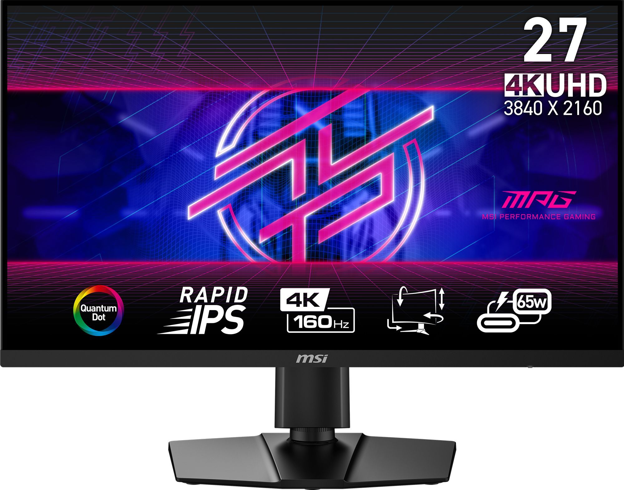 Ecran PC Gamer MSI 27 UHD 160Hz Dalle Rapid IPS 0 5ms MPG274URF QD
