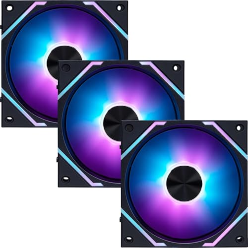 MSI MPG EZ120 ARGB-3B - Pack de 3 ventilateurs ARGB de 120 mm, palier hydrodynamique, compatible Mystic Light et Cooling Wizard, livrés avec connecteurs magnétiques brevetés et hub de contrôle