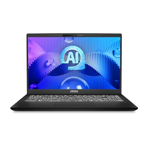 MSI Modern 15 H AI C1MG-003UK Intel Core Ultra 5 125H Computer portatile 39,6 cm [15.6] Full HD 16 GB DDR5-SDRAM 512 GB SSD Wi-Fi 6E [802.11ax] Windows 11 Home Nero (MSI Modern 15 H AI C1M Modern 15