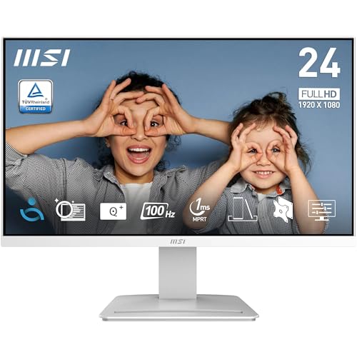 MSI Pro MP2412WDE Moniteur Professionnel 23,8 (60 cm) Full HD (1920 x 1080) 100 Hz, 1 ms, Adaptive Sync, Design sans Cadre, HDMI