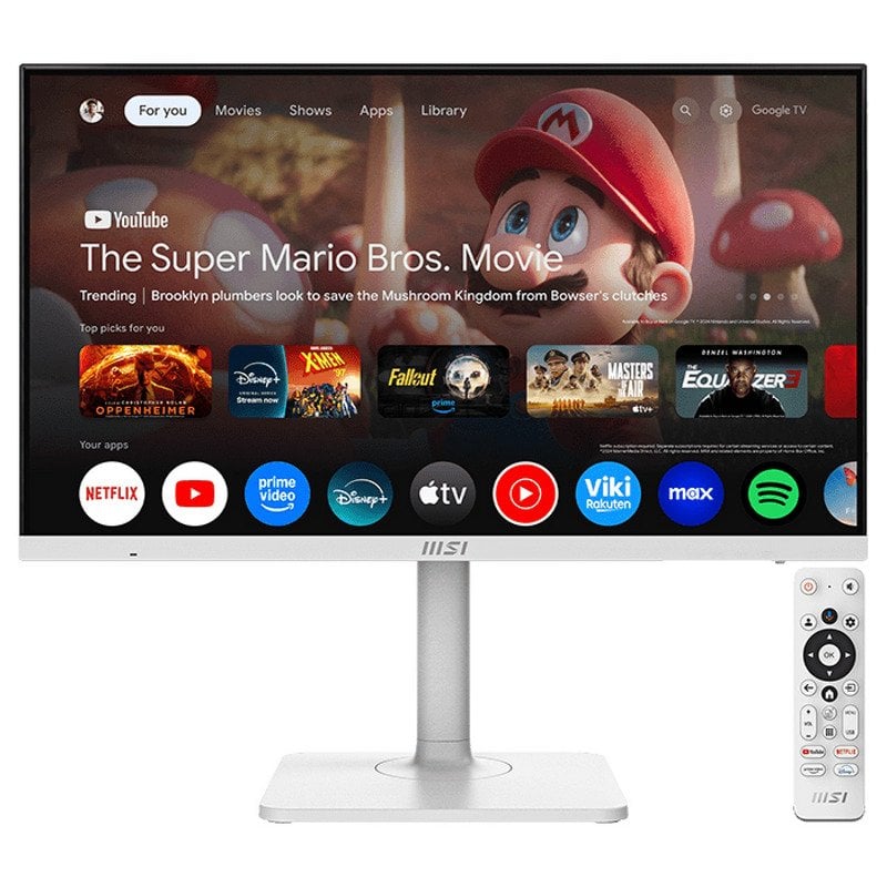 MSI Écran PC MSI Modern MD272UPSW 27 Ultra HD 4K 60Hz IPS WiFi Google TV Réglable White