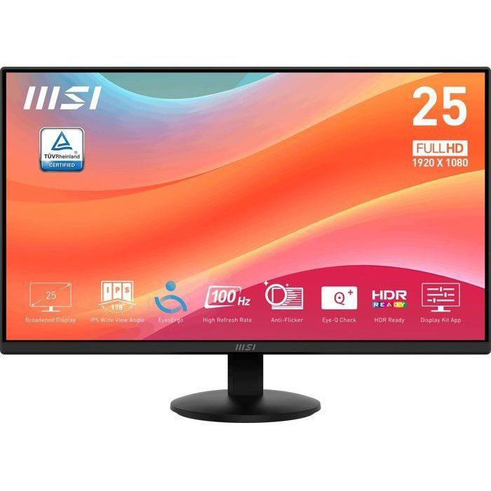 Ecran PC - MSI - 24.5 - FHD - 100Hz - Dalle IPS - 1ms - Adaptive Sync - HDR Ready - PRO MP252L