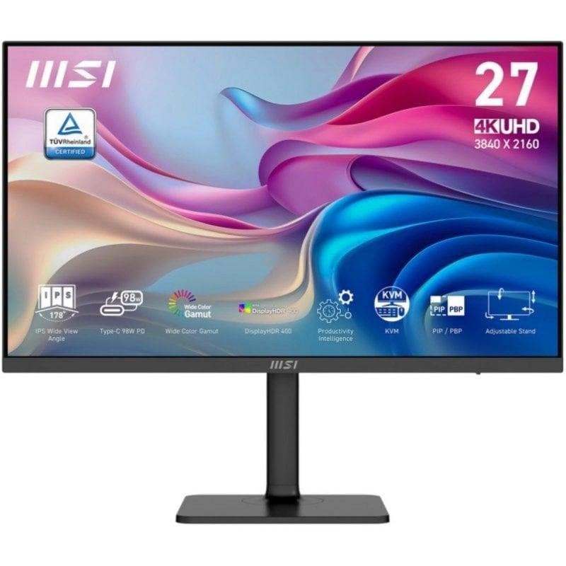 MSI Écran PC MSI Modern MD272UPHG 27 Ultra HD 4K 60Hz IPS USB-C 98W KVM HDR400 Haut-parleurs