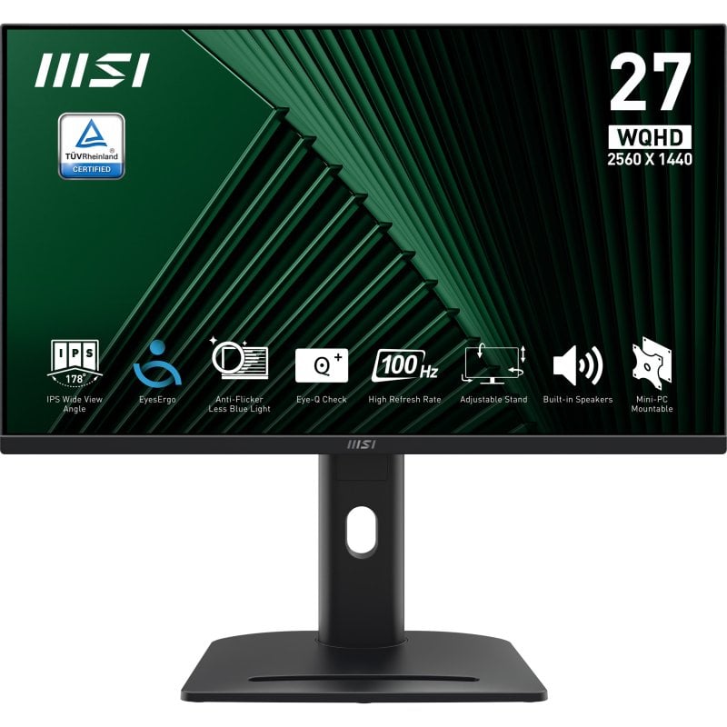 MSI Écran PC MSI Pro MP275QPG 27 Quad HD 100Hz IPS 4ms Haut-parleurs VESA