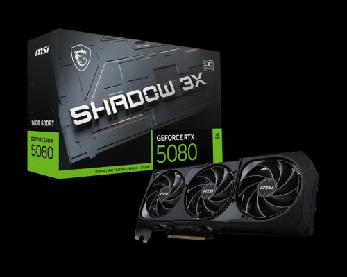 MSI Carte Graphique MSI GeForce RTX 5080 SHADOW 3X OC 16GB GDDR7 Reflex 2 RTX AI DLSS4