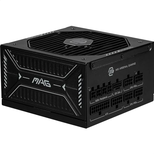 MSI MAG A850GLS PCIE5 Bloc d'alimentation, 850 W, 80 Plus Gold, ATX 3.1, Prise en Charge du processeur Graphique PCIe 5.1, natif 12 V-2 x 6, connecteur Bicolore 12 V-2 x 6, Bloc d'alimentation ATX