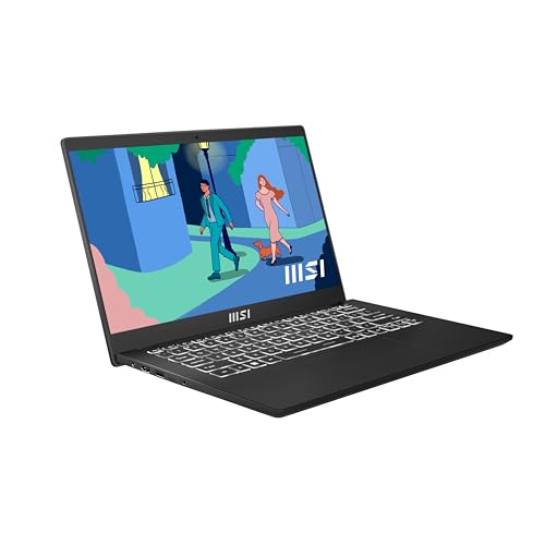 MSI Modern 14 C7M-407UK laptop AMD Ryzen 5 7430U Computer portatile 35,6 cm [14] Full HD 8 GB DDR4-SDRAM 512 GB SSD Wi-Fi 6E [802.11ax] Windows 11 Home Nero QWERTY Inglese UK (MSI Modern 14 C7M Mo