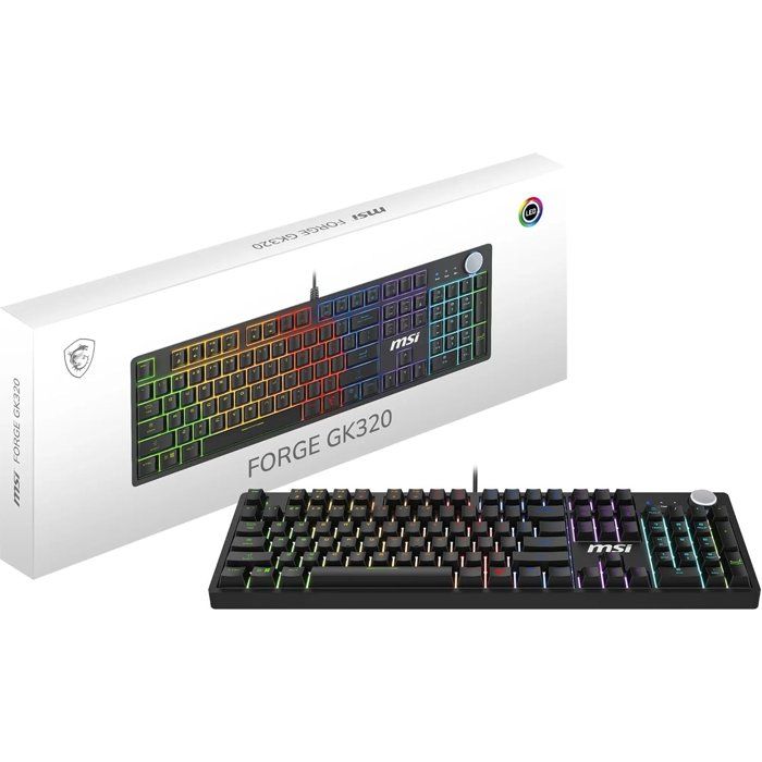 Clavier gamer filaire - Switches mecaniques Red - MSI FORGE GK320 - Format standard - RGB - Black