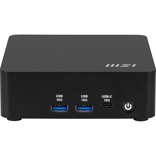 MSI Cubi NUC AI 1UMG-023DE - Processeur Intel® Core™ Ultra 5 125H, 8 Go DDR5, SSD M.2 256 Go, USB 10 Gbit s Type C et A, Thunderbolt™ 4 et HDMI™ 2.1, Wi-FI 6E, Bluetooth 5.3 - Noir, Windows 11 Pro