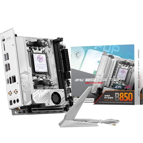 MSI MPG B850I Edge TI WiFi Carte mère ITX - pour processeurs AMD Ryzen 9000 8000 7000, AM5 - VRM SPS 90A, DDR5 Memory Boost (8200 MT s OC), PCIe 5.0 x16, M.2 Gen5, Wi-FI 7, 5G LAN