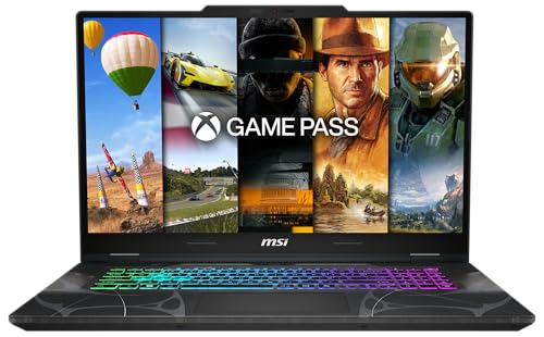 MSI Cyborg B2RWFKG-048 Ordinateur portable de jeu avec écran 17,3 Full HD 144 Hz, Intel Core 7 240H, NVIDIA GeForce RTX 5060, 16 Go DDR5, SSD 1 To, Windows 11 Home, avec 1 mois de GamePass