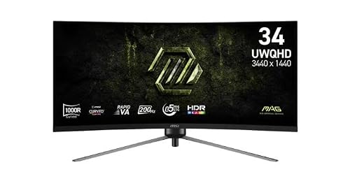 MSI Écran PC MSI MAG 345CQRF E20 34 UltraWide Dual Quad HD 200Hz Rapid VA Incurvé Hauteur réglable