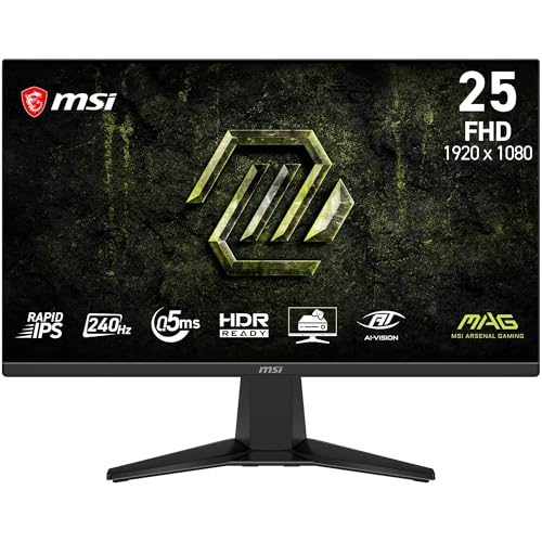 MSI MAG 255F X24 Écran Gaming 24.5 FHD | Dalle Rapid IPS 1920x1080, 240 Hz, 0,5ms, compatible VESA, HDMI, DisplayPort, FreeSync Premium