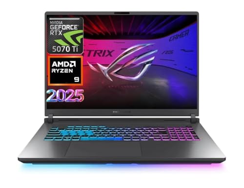 ASUS Dernier ordinateur portable de jeu ROG Strix G16 2025, écran 16 FHD 165 Hz, AMD Ryzen 9 8940HX, RTX 5070 Ti, 32 Go de RAM, SSD 1 To, gris Eclipse