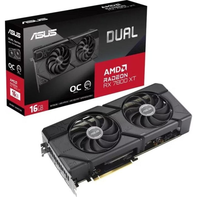 Asus Carte Graphique ASUS Radeon RX 7800 XT Dual 16GB GDDR6