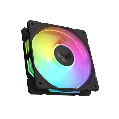 ASUS TUF Gaming TR120 ARGB Reverse Blade Black Ventilateur de boîtier (120 mm PWM, 2000 tr min, 2,75 mm H2O, 76,3 CFM, 16 LED RVB adressables individuellement, noir)