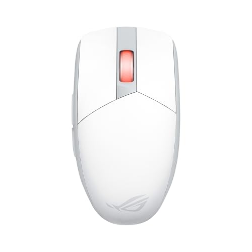 ASUS ROG Strix Impact III Wireless White - Souris Gaming ambidextre sans-Fil légère de 57g, Capteur Optique AimPoint à 36000 DPI, Connectivité Trimode, Récepteur ROG Omni
